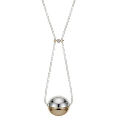 Multi tone ball mesh chain loop necklace